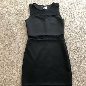 H&M Mesh Detail Little Black Dress
